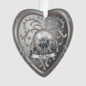 Silvery Faux Jewel Heart aangepaste fee ornament (voorkant)