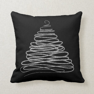 Silvery Glitter-kerstboom Kussen