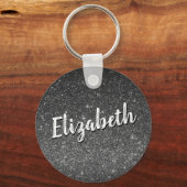 Silvery Gray Personalized Name Sleutelhanger (Achterkant)