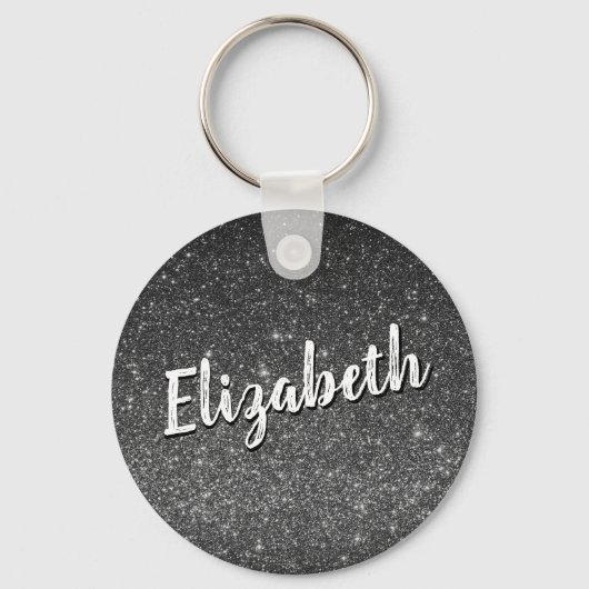 Silvery Gray Personalized Name Sleutelhanger (Achterkant)