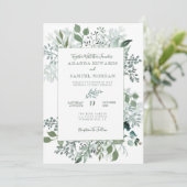 Silvery Green Eucalyptus Wedding Kaart (Staand voorkant)
