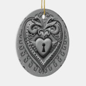 Silvery Heart Lock aangepaste ornamenten (Rechts)
