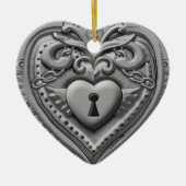 Silvery Heart Lock aangepaste ornamenten (Voorkant)