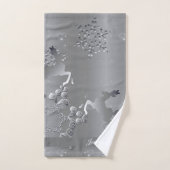 Silvery Holiday Reindeder Snowflakes (Serviette à main)