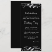 Silvery Ribbons Fête Invitation (Devant / Derrière)