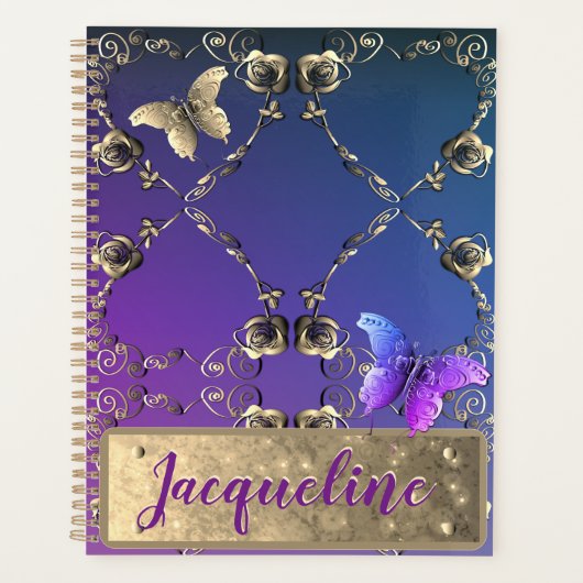 Silvery Rozen met naam Planner (Voorkant)