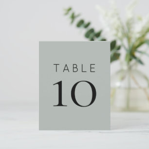 Silvery Sage Green Wedding Table Number