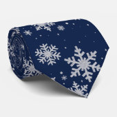 Silvery Snowflakes Blue Winter Wedding Cravate (Roulé)