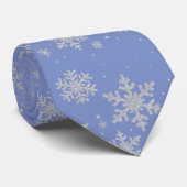 Silvery Snowflakes Light Blue Winter Weddenschap Stropdas (Opgerold)
