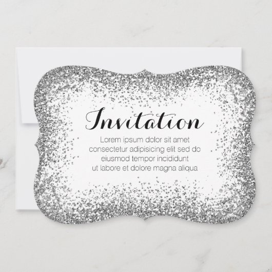 Silvery Sprinkle Illusion Invitation Kaart (Voorkant)