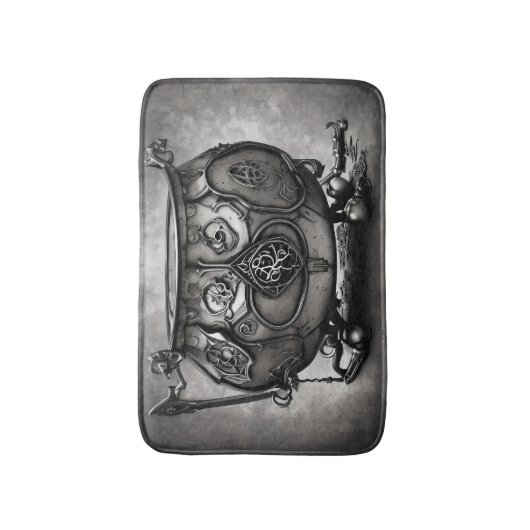 Silvery Steampunk Cauldron met  Magic Sigil Badmat (Voorkant Verticaal)