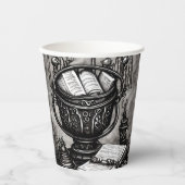 Silvery Steampunk Cauldron Spellbooks and Potions Papieren Bekers (Voorkant)