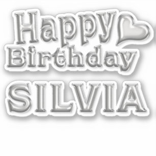 Silvia Happy Birthday Autocollant Sticker