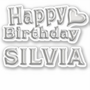 Silvia Happy Birthday Autocollants