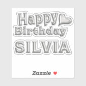 Silvia Happy Birthday Autocollants (Feuille)