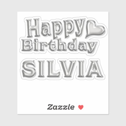 Silvia Happy Birthday Autocollants (Feuille)