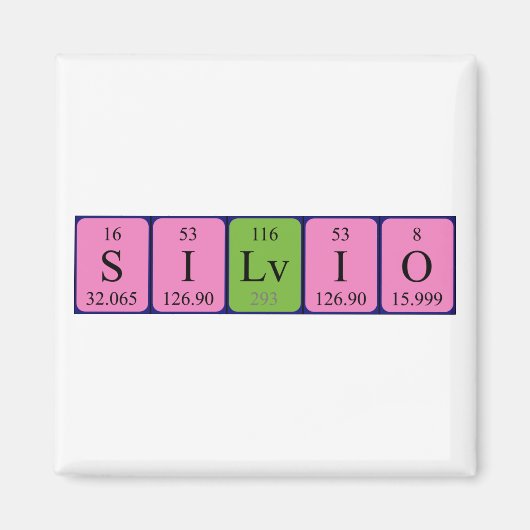 Silvio periodieke table name magnet magneet (Voorkant)