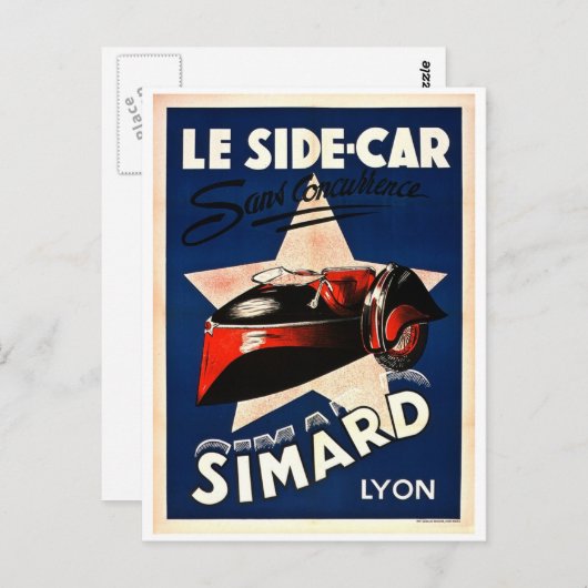 Simard - Le Side Car Briefkaart (Voorkant / Achterkant)