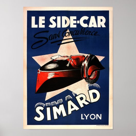 Simard Le Side Car Frans Adverteren Poster (Voorkant)
