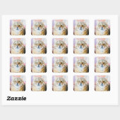 Simba de Gestreepte Koning Vierkante Sticker (Vel)