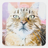 Simba de Gestreepte Koning Vierkante Sticker (Voorkant)