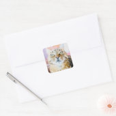 Simba de Gestreepte Koning Vierkante Sticker (Envelop)