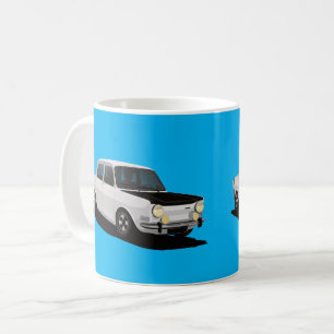 Simca 1000 rogge - 2 x afbeelding met auto's - aan koffiemok