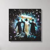 Simchat Torah Dansend met Scroll Canvas Art Print (Voorkant)