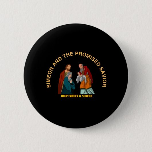 SIMEON AND THE PROMISED SAVIOR RONDE BUTTON 5,7 CM (Voorkant)
