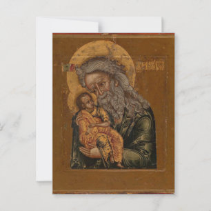 Simeon, de God-Ontvanger Orthodoxe Icoon Briefkaart