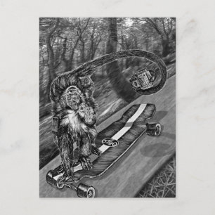 Simeon Skateboard Selfie Briefkaart