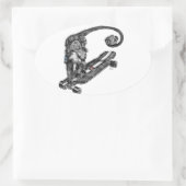 Simian Selfie Art Ovale Sticker (Tas)