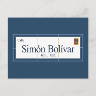 Simon Bolivar, het Teken van de Straat, Sucre, Briefkaart