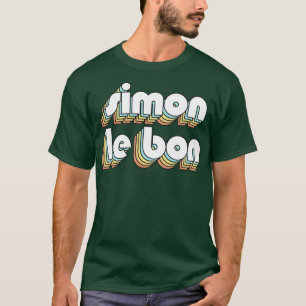 Simon Le Bon Retro Rainbow Typography Vervaagde st T-shirt