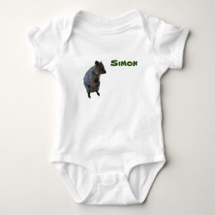 Simon naam en Australische Quokka, baby body Romper