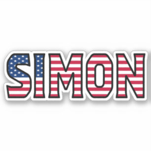 Simon Name Prénom USA Sticker Stickerset