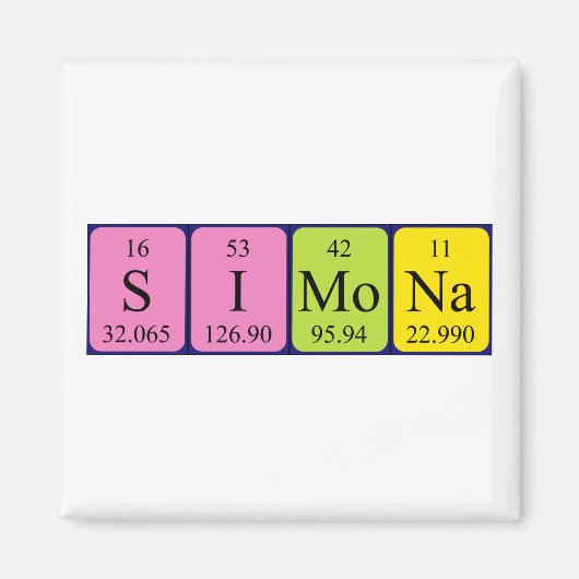 Simona periodieke lijstnaam magnet magneet (Voorkant)
