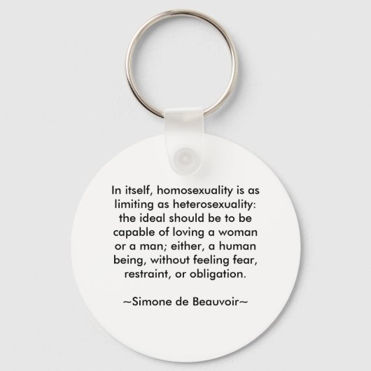 Simone de Beauvoir citaat Sleutelhanger (Voorkant)