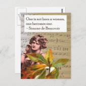 Simone de Beauvoir Citation Collecte Carte postale (Devant / Derrière)