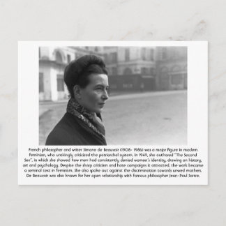 Simone de Beauvoir - feminist Briefkaart