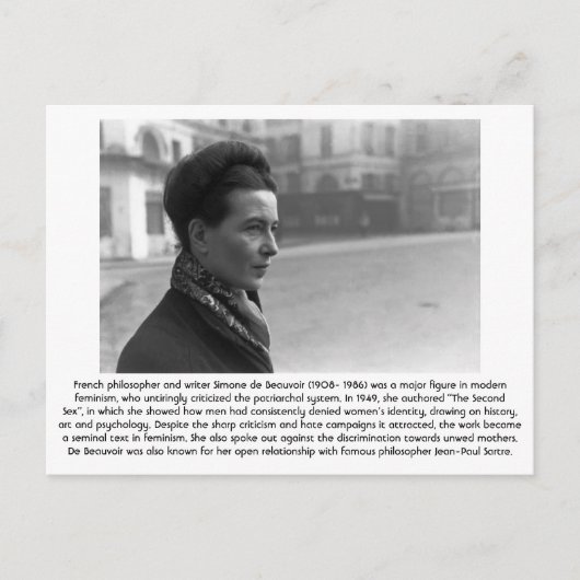 Simone de Beauvoir - feminist Briefkaart (Voorkant)