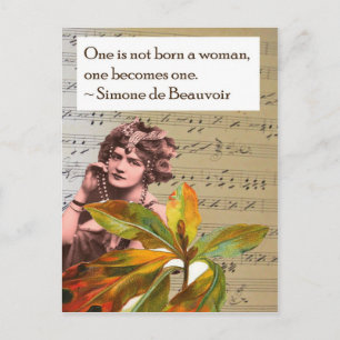 Simone de Beauvoir Quote Collage Briefkaart