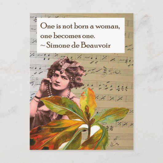 Simone de Beauvoir Quote Collage Briefkaart (Voorkant)