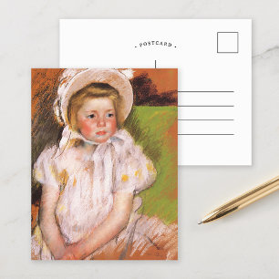 Simone in een Witte Bonnet Mary Cassatt Briefkaart