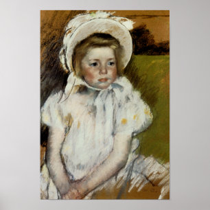 Simone in een Witte Bonnet Poster