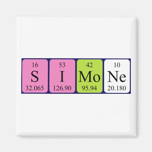 Simone periodieke table name magnet magneet (Voorkant)