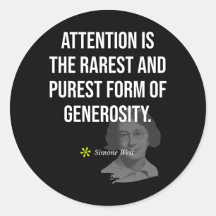Simone Weil Citaat Inspirerende Wijsheid Verjaarda Ronde Sticker