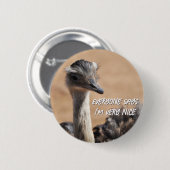 Simpática avestruz ronde button 5,7 cm (Voorkant /achterkant)