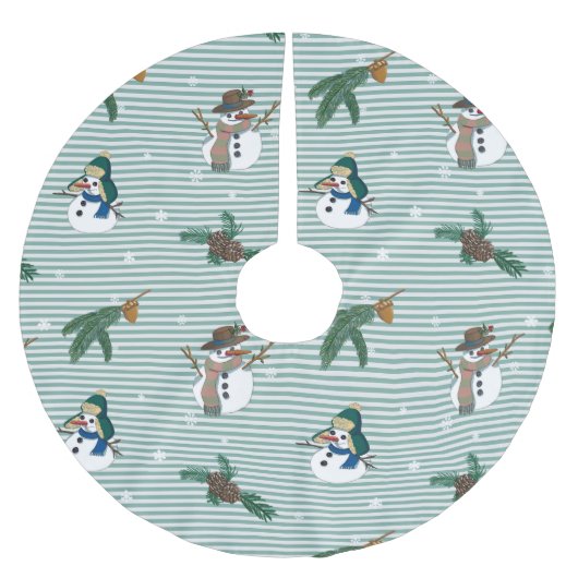 Simpáticos muñecos de nieve sobre fondo rayado kerstboom rok (Voorkant)