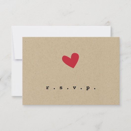 Simpe Coeur Mariage RSVP (Devant)